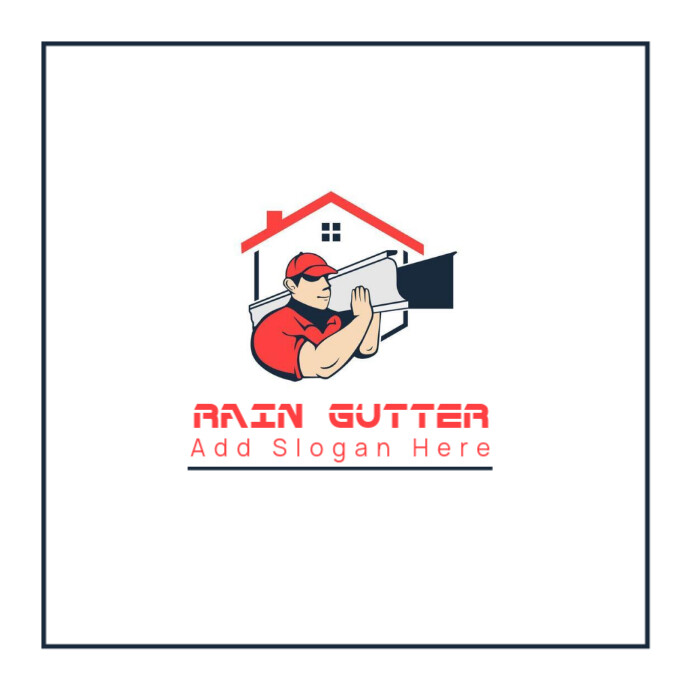 Professional Rain Gutter Logo, Rain Gutter Logo, Gutter Logo, Gutter Repair Logo, Roofing Contractor template