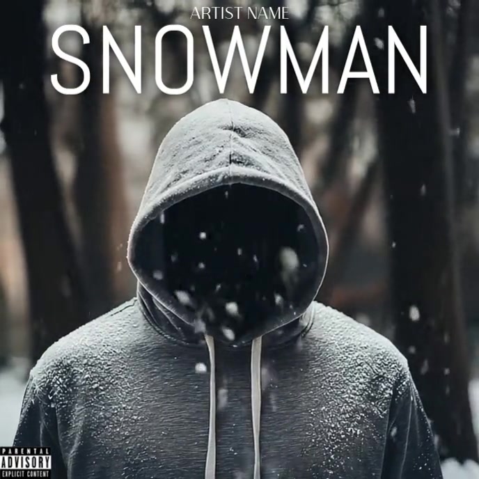 Modèle Professional Rap Hip Hop. Man In Hoodie. Snow. Winter Album ...