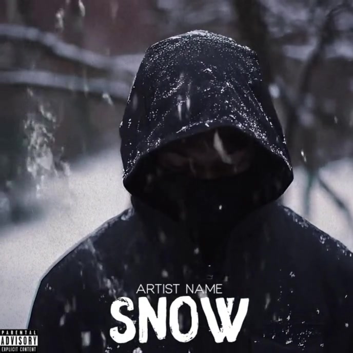 Plantilla de Professional Rap Hip Hop. Snowing. Man In Hoodie. Album ...