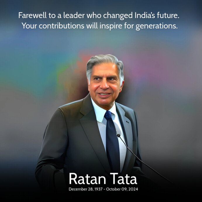 Copy of Professional Ratan Tata, Tata Group, Rip, Instagram Post ...