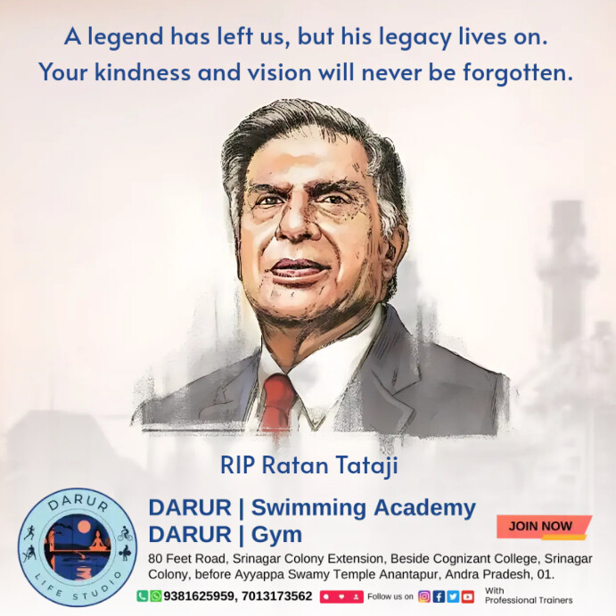 Professional Ratan Tata, Tata Group, Rip, Instagram Post Template ...