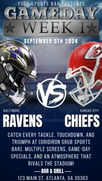 Professional Ravens Vs Chiefs Ig Tiktok, Foot Historia de Instagram template