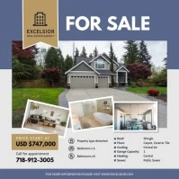 Professional Real Estate Agency Advertisement Square (1:1) template