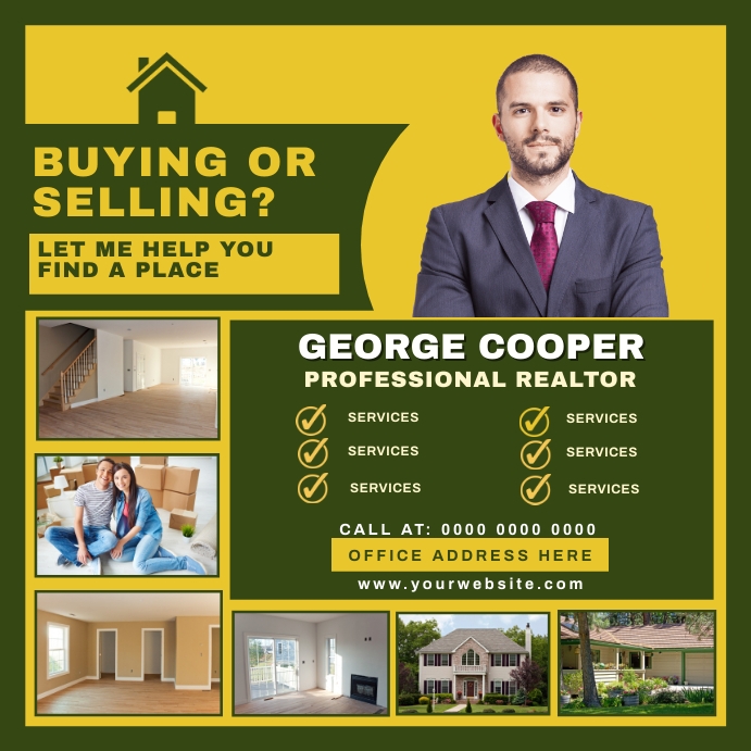 Professional Real Estate Agent Ad design Temp Template | PosterMyWall