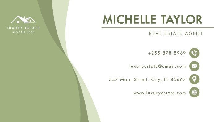 Professional Real Estate Business Card Tarjeta de Presentación template