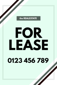 Turquoise Real Estate Lease Banner 4' × 6' Template