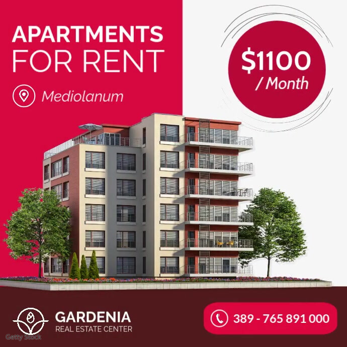 House For Rent Advertisement Example Professional Red And White Apartments For Rent Real Estate ...