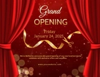 Professional Red Illustrative Grand Opening  Flyer (us Letter) template