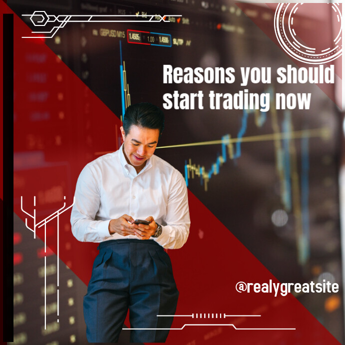 Professional Red trading Instagram Post Template | PosterMyWall