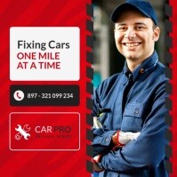 Professional Red White And Black Car Repair Car Mechanic Social Media Branding  Instagram Post Instagram-Beitrag template