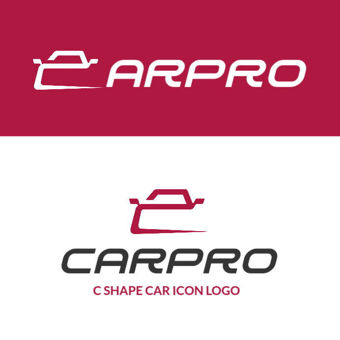 Professional Red White And Black Minimal Modern Car Shape Icon Logo C Shape Icon Logo Template Desig