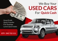 Professional Red White And Black We Buy Your Used Cars For Quick Cash Postcard Advertisement 2025 20 template