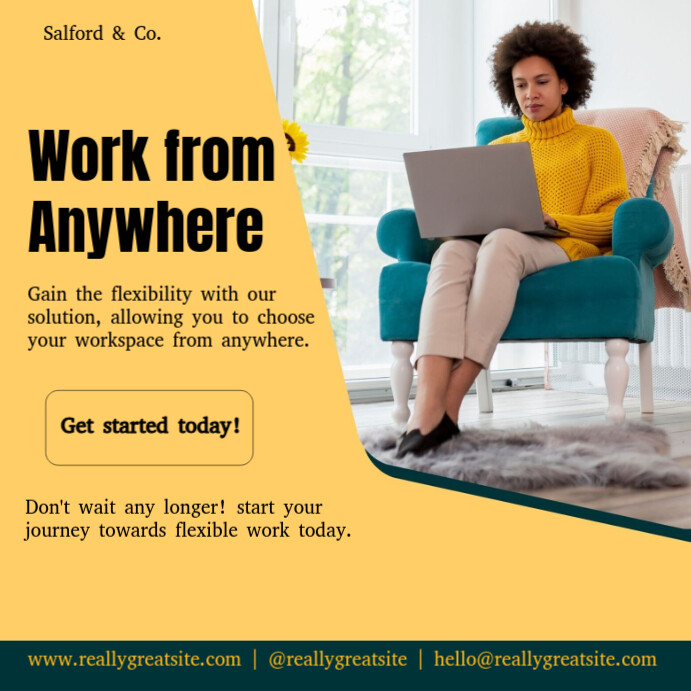 Copy of Professional Remote Work Instagram Post | PosterMyWall