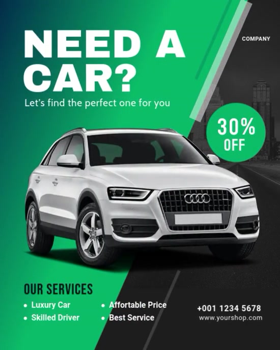 Professional Rent A Car Service Instagram Portrait Template | PosterMyWall