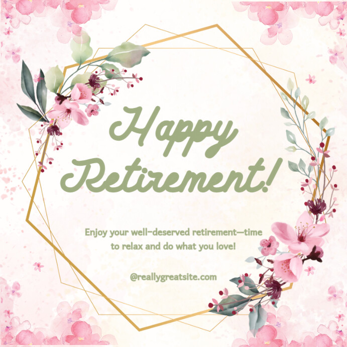 Professional Retirement Card Instagram Post template
