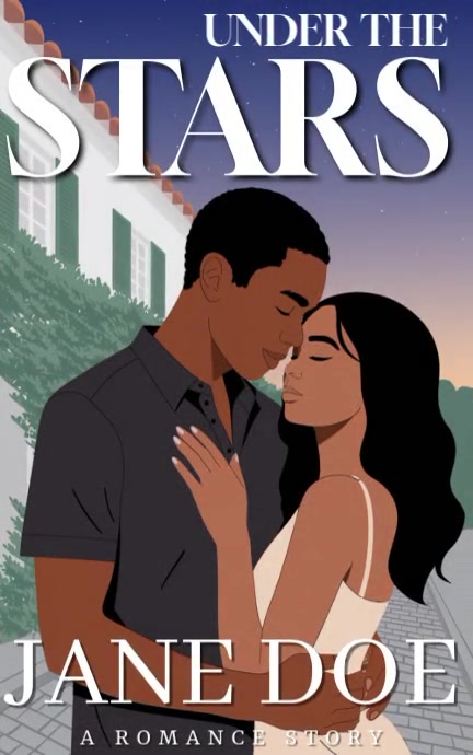 Professional Romance Novel Cover Template Kindle Black Couple, Black Love Kindle/book Covers Sampul Kindle/Buku