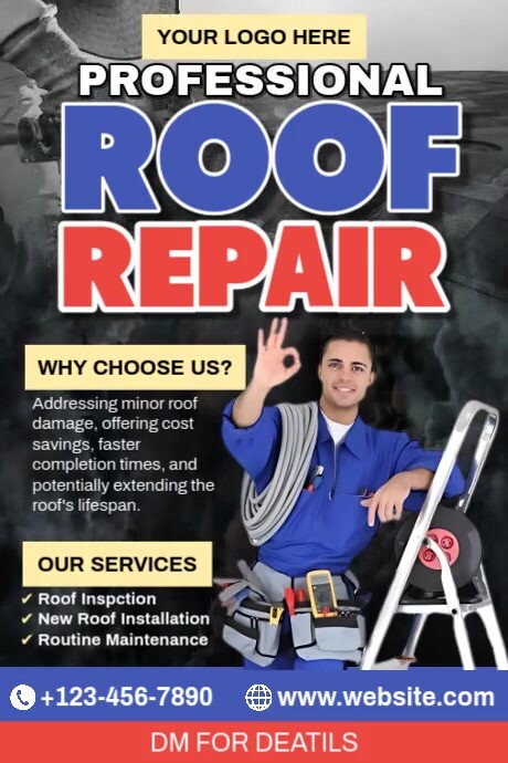 Professional Roof Repair Plakkaat template