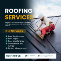 Professional Roofing Services Flyer Template | Roof Repair & Installation Instagram Plasing