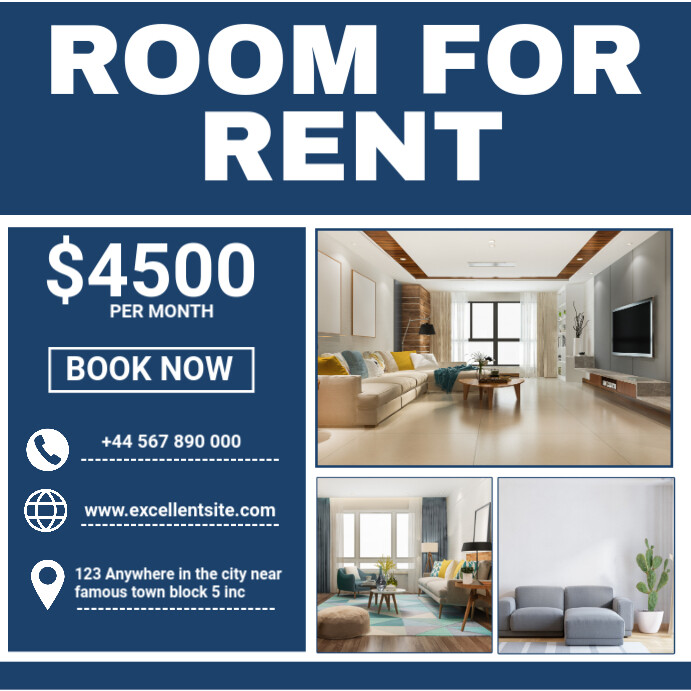 Copy of Professional Room For Rent Instagram Post | PosterMyWall