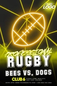 Professional Rugby Match Poster template