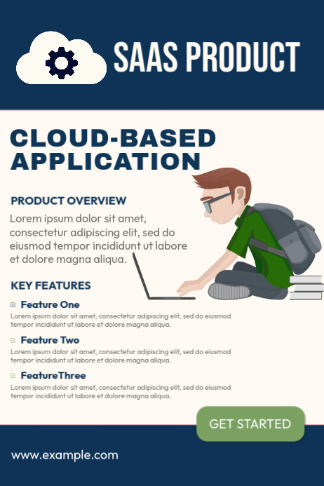 Professional Saas Product (cloud-based Application) Poster Poster template