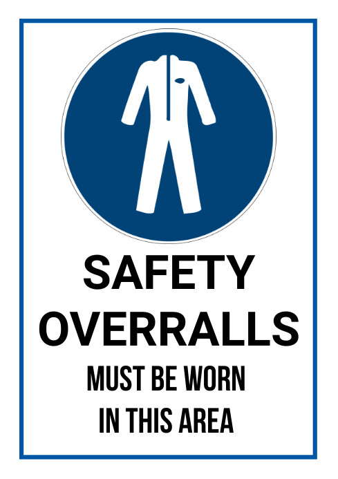 Overall Sticker Professional Safety Overrals Signs A4 Template | PosterMyWall