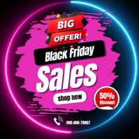 สีม่วง Black Friday Sales Pos Instagram Template
