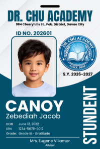 Turquoise Student ID Card Poster Template