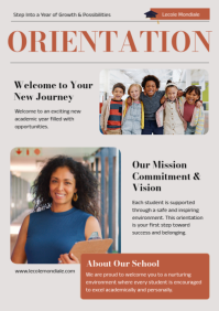 白色 School Orientation A4 Template - Page 1
