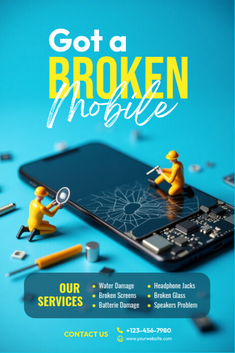 Professional Screen Repair Template  Pinterest Graphic