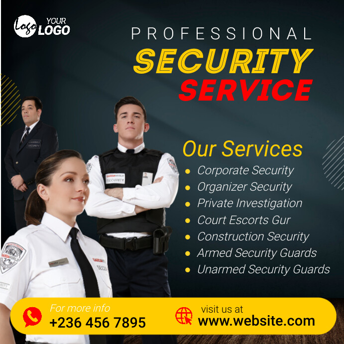 Professional Security Service Banner Ad desig Template | PosterMyWall