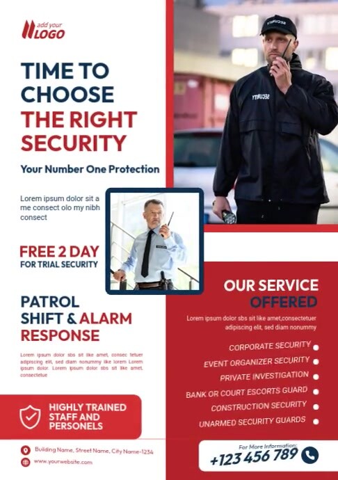 Professional Security Service Flyer Template | PosterMyWall