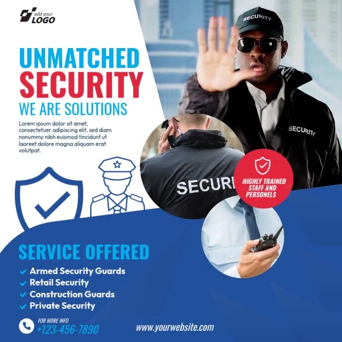 Professional Security Service Instagram Video Ad Template for Safety and Protection