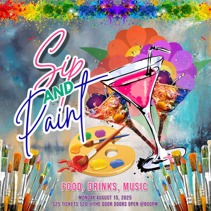 Professional Sip &  Paint  Instagram Post template