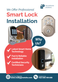 Professional Smart Locks Installation Services Poster Template – Home & Office Security A2