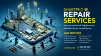 Professional Smartphone Repair Services  Ad Template Twitter Post
