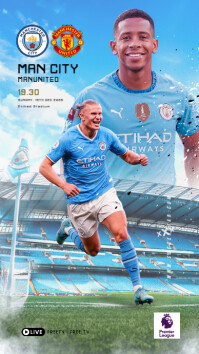 Professional Soccer Sports Football Matchday Flyer And Social Media Post Banner Instagram Templates Digital Display (9:16)