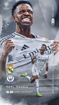 Professional Soccer Sports Football Matchday Flyer And Social Media Post Banner Instagram Templates Display digitale (9:16)