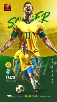 Professional Soccer Sports Football Matchday Flyer And Social Media Post Banner Templates Digital Display (9:16)