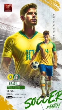 Professional Soccer Sports Football Matchday Flyer And Social Media Post Banner Templates Digital Display (9:16)