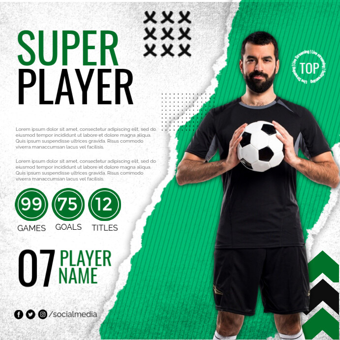 Professional Soccer Star Instagram Post template