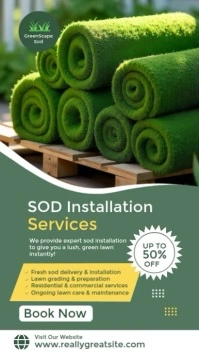 Professional Sod Installation Services Advertisement Template Instagram Story