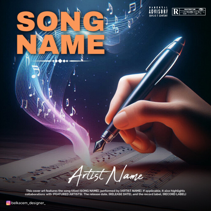 Professional Song Writer Album Cover Template | PosterMyWall
