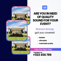 Black Sound System Event Square Template | PosterMyWall