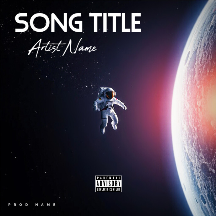 Professional Space Astronaut Album Cover Template PosterMyWall