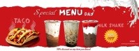 Professional Special Menu Offer Taco Milk Shake Facebook Cover Photo template