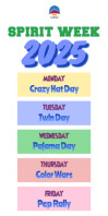 Hvid Spirit Week Rul-op banner 3' × 6' Template