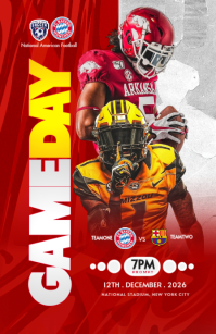 Professional Sports Poster Design, Athletic Event Flyer, Game Day Promotion, Sports Competition Anno Tabloid template