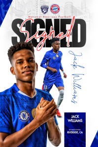 Professional Sports Signing Poster, Team Recruitment Announcement, Athlete Commitment Design, Sports Affiche template