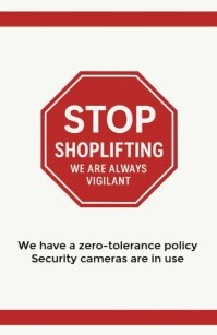 Professional Stop Shoplifting Sign – Retail Security Warning Tabloid template